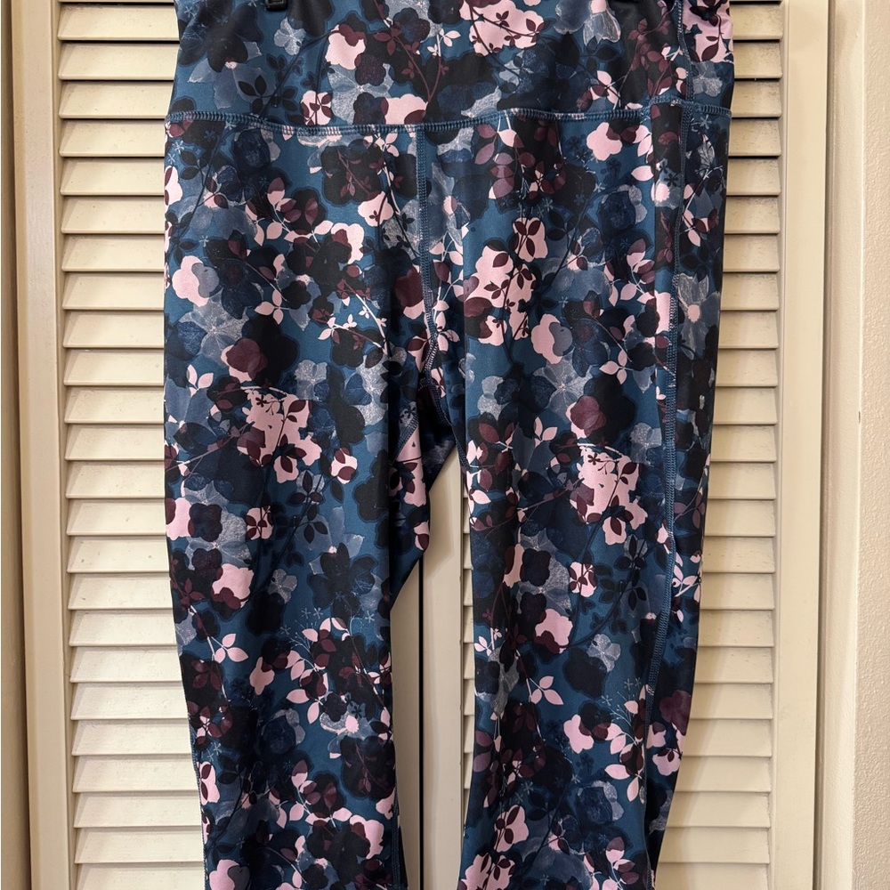 Avia Floral Leggings - Blue and Pink